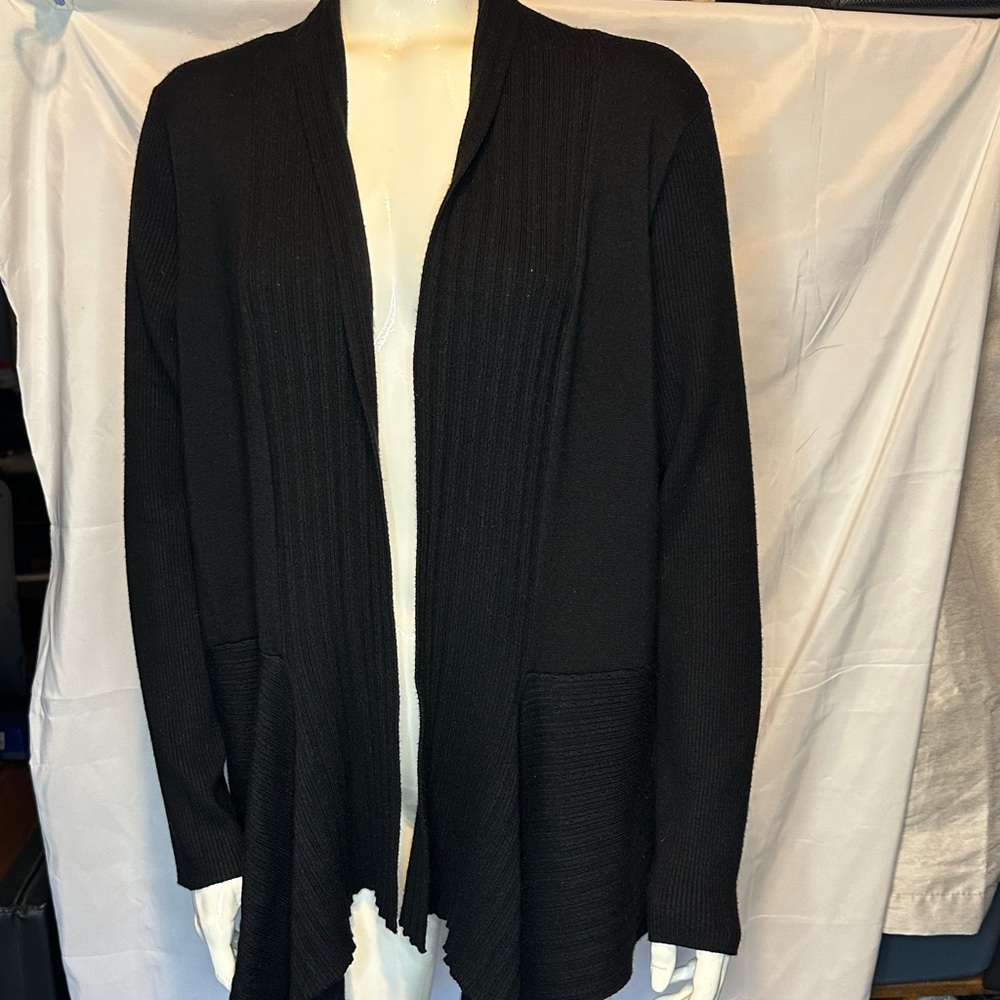 89 & Madison black cardigan sweater jacket coat plus size 1X